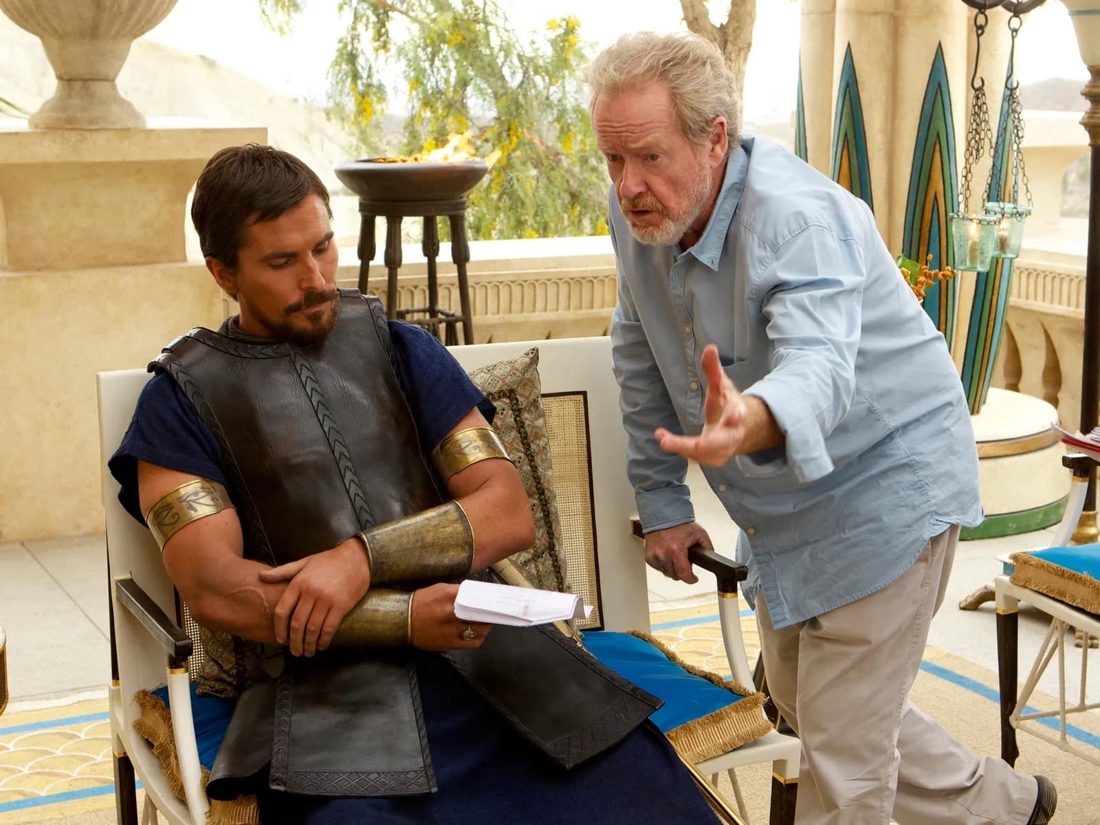 Ridley Scott sur le tournage d'Exodus - Gods and Kings. / © Kerry Brown