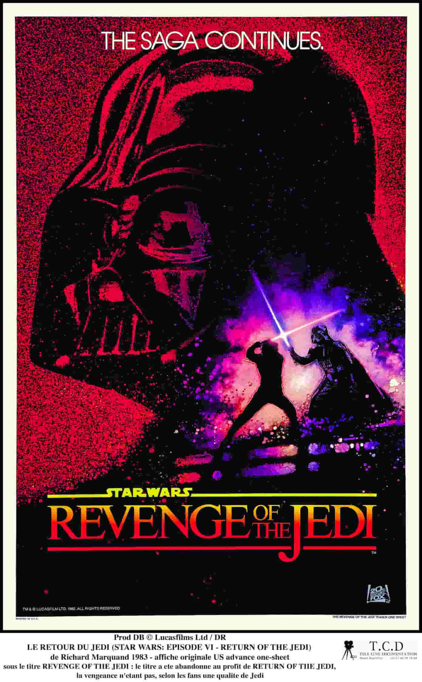 affiche originale US advanced sheet sous le titre Star Wars : Revenge Of The Jedi